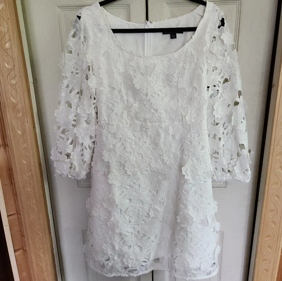 Nwt Boston Proper Elegant White Lace Dress - Picture 2 of 11